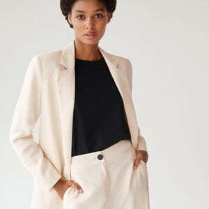 OFF WHITE NATURAL LINEN BLAZER